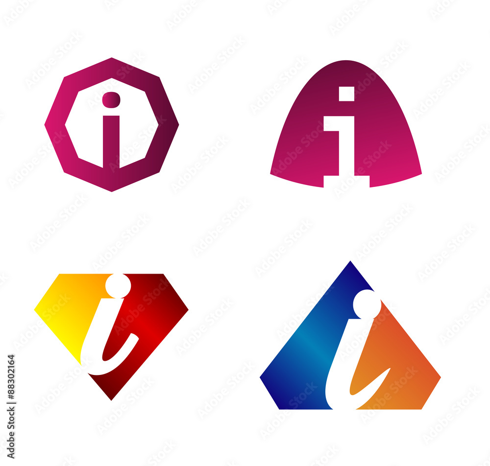 Set of alphabet symbols and elements of letter i, such i logo
Set of alphabet symbols and elements of letter i, such i logo