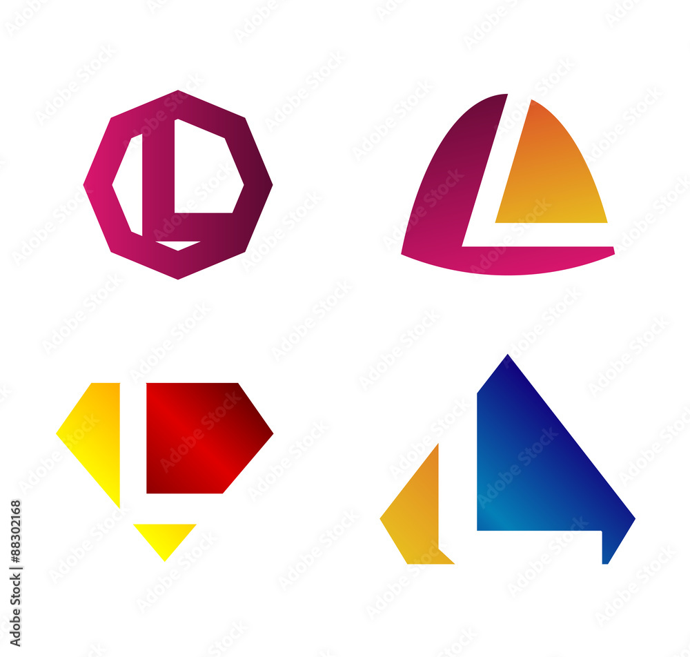 Vector illustration of abstract icons based on the letter L
Vector illustration of abstract icons based on the letter L
