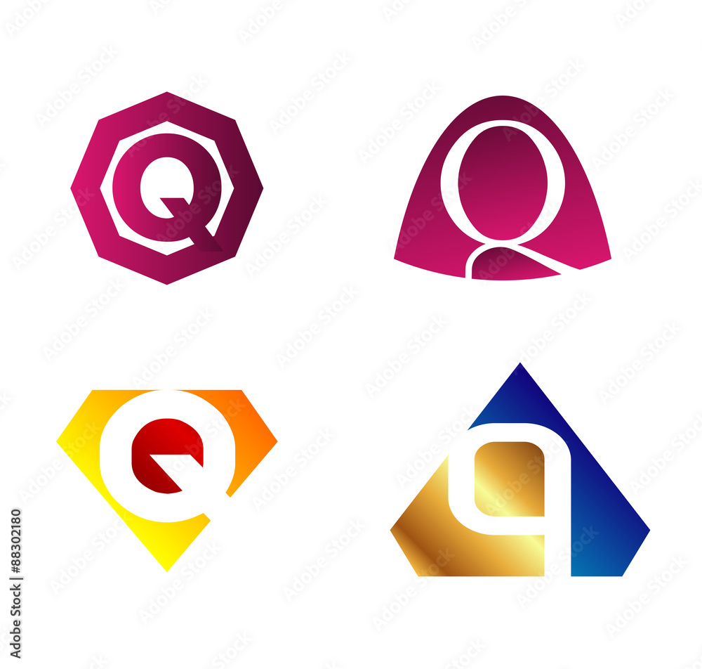 Vector letter Q set
Vector letter Q set