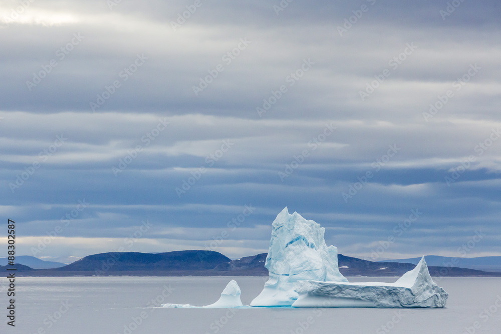 Pinnacled iceberg in Isabella Bay Baffin Island Nunavut Canada