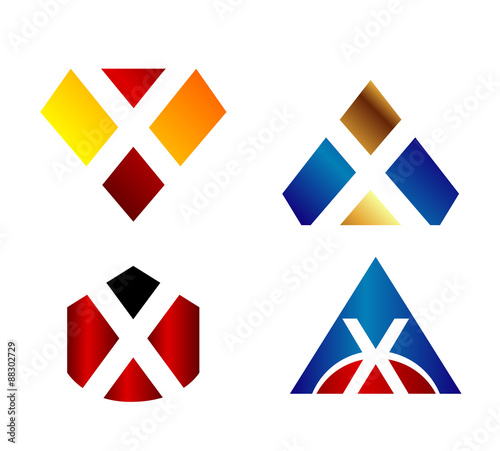 Letter x logo icon design template elements set 