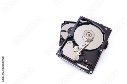 Hard Disk drives isolate on white background.