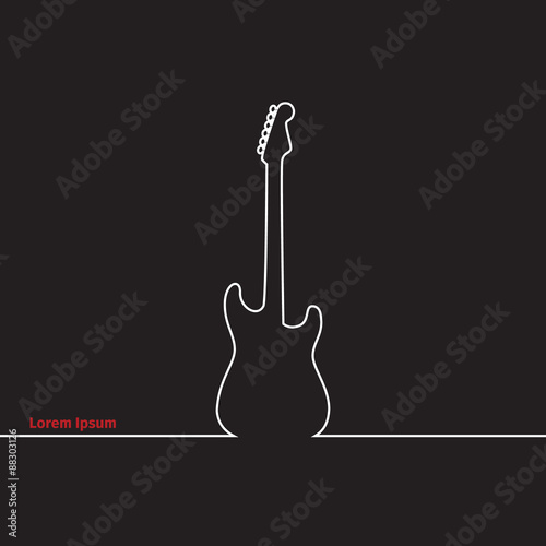 Guitars silhouette on a advertising card