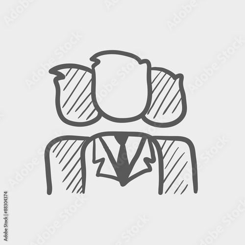 Group of businessmen sketch icon
