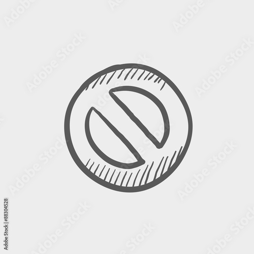 Not allowed sign sketch icon