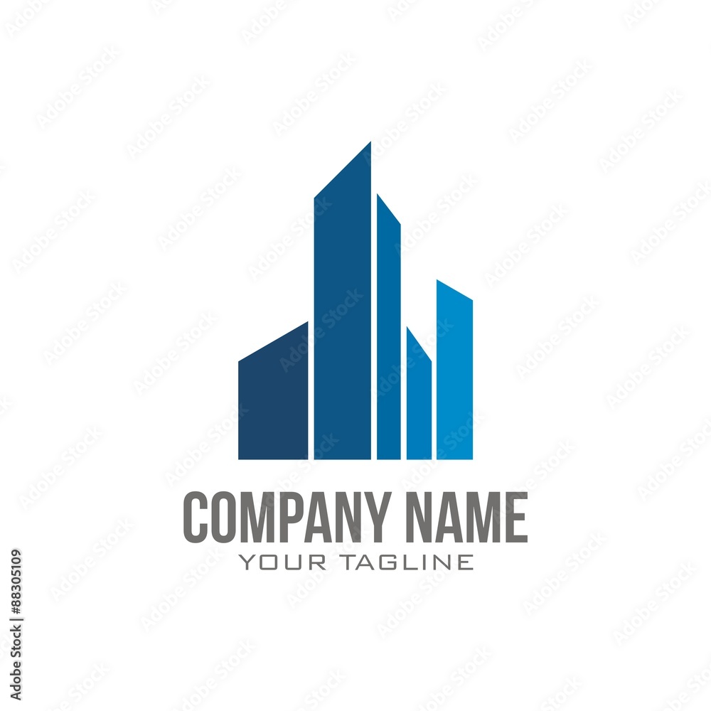 Building Logo Blue Color.  Building Logo Blue Color . Building or real estate logo template.