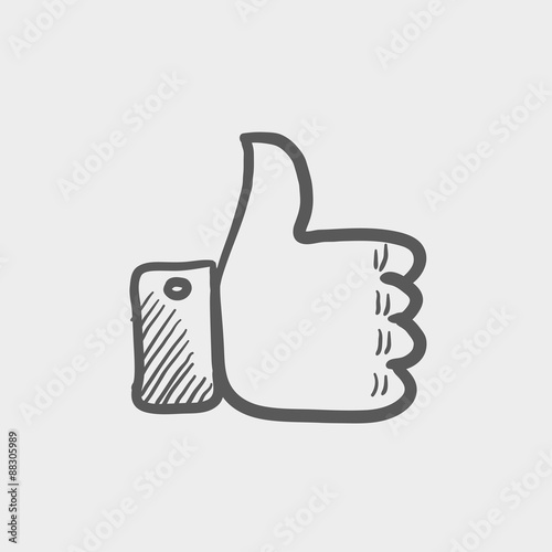 Thumbs up sketch icon