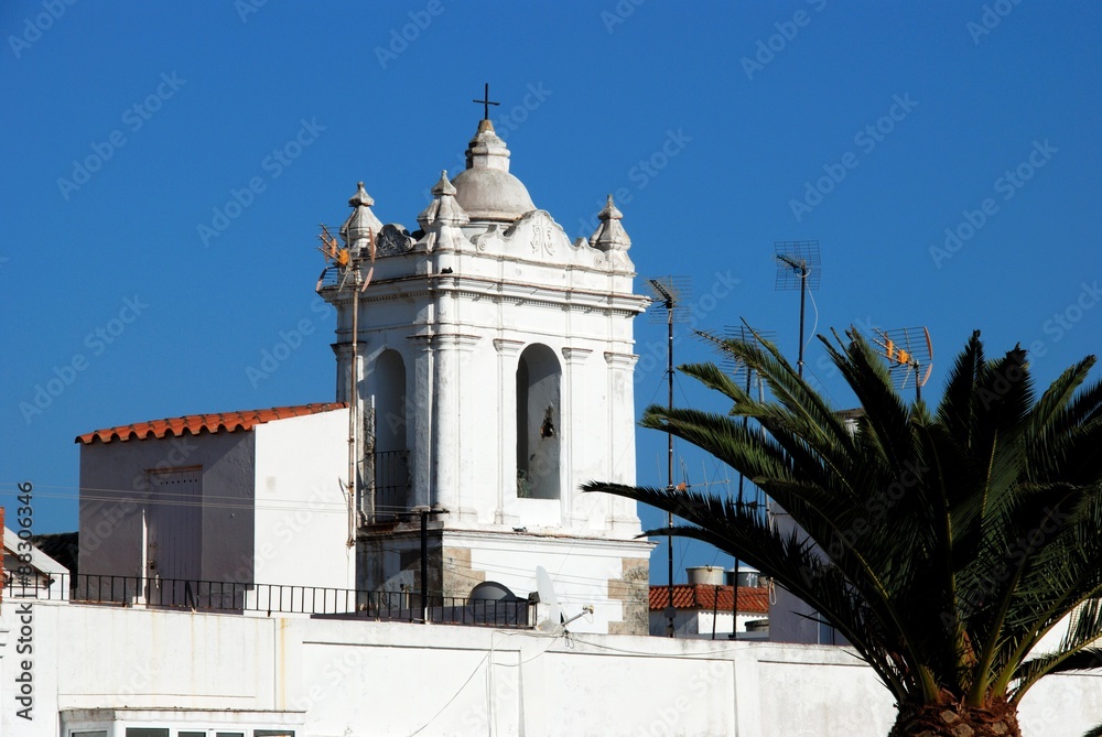 Tarifa church bell tower, Spain.