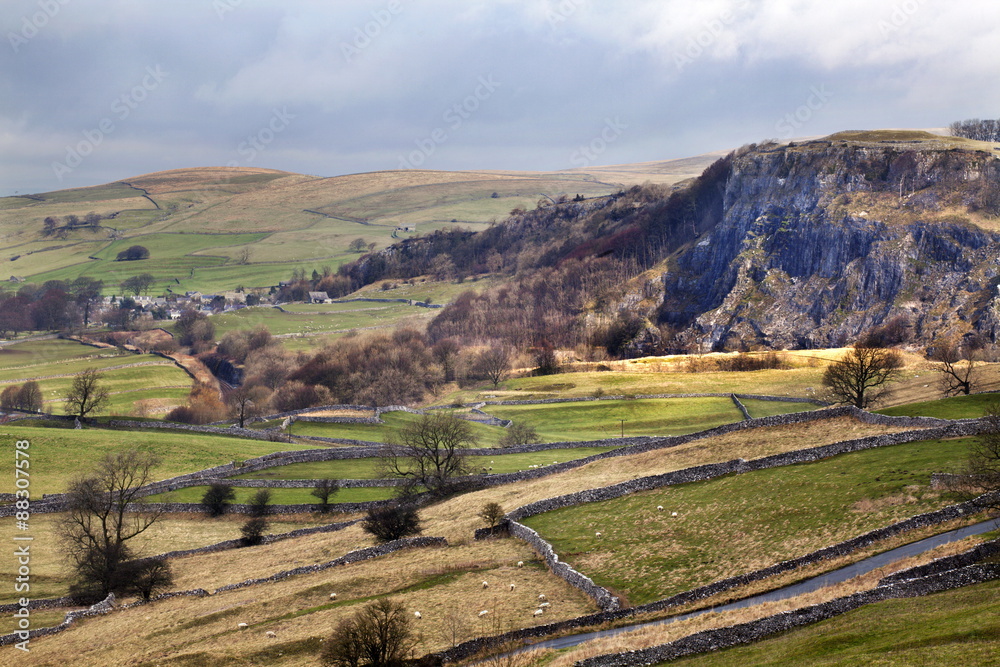 Stainforth Scar from Langcliffe near Settle, Yorkshire Dales, Yorkshire Stainforth Scar from Langcliffe near Settle, Yorkshire Dales, Yorkshire