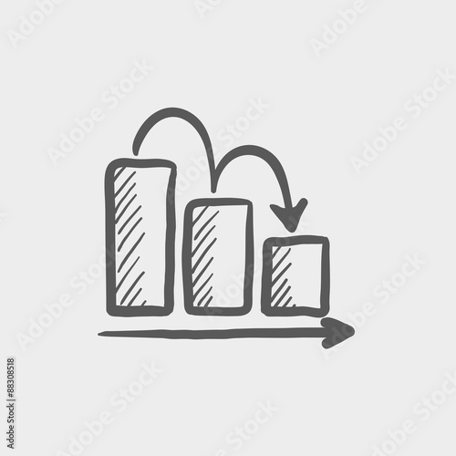  Business graph down sketch icon