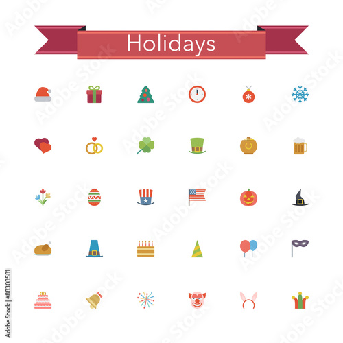 Holidays Flat Icons