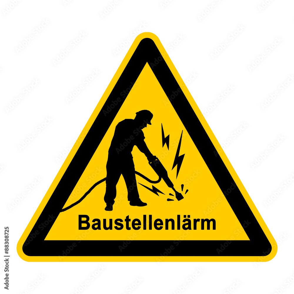 wso164 WarnSchildOrange - Baustellenlärm - Bauarbeiter mit Presslufthammer - g3766 wso164 WarnSchildOrange - Baustellenlärm - Bauarbeiter mit Presslufthammer - g3766