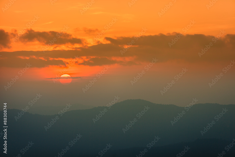 Fototapeta premium Sunset in the mountains.