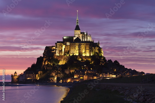 Mont Saint Michel at sunset, Department Manche, Basse Normandy, France
