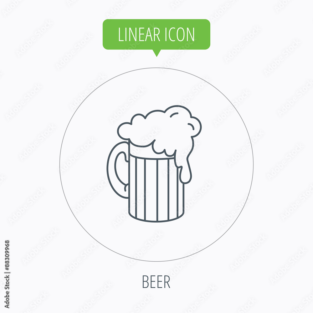 Beer icon. Glass of alcohol drink sign. Beer icon. Glass of alcohol drink sign.