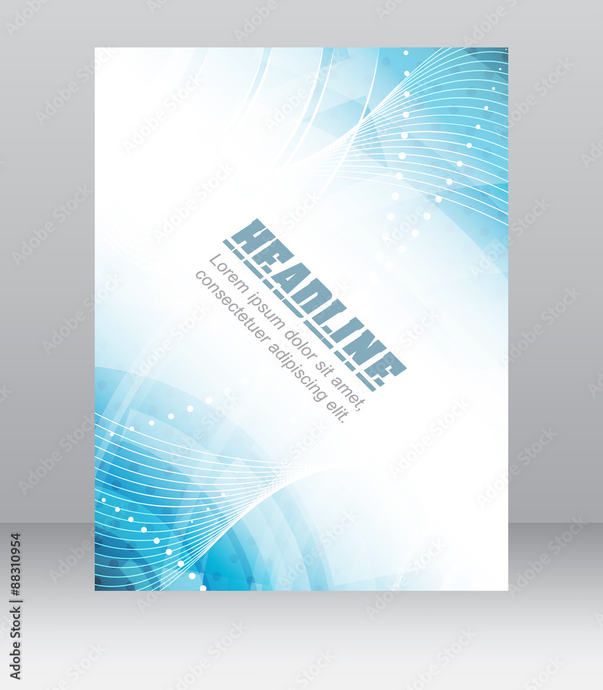 Flyer or brochure template, corporate banner, abstract technology design. Vector illustration.