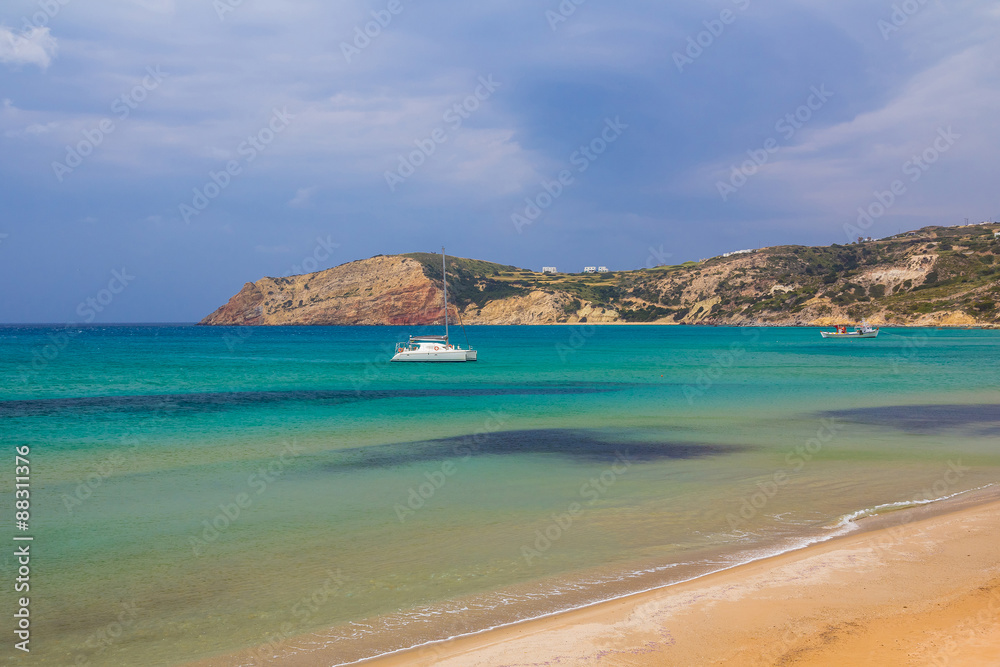 Provatas beach, Milos island, Cyclades, Aegean, Greece