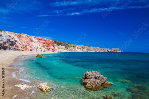 Fototapeta Naklejka Na Ścianę i Meble -  Paliochori beach, Milos island, Cyclades, Aegean, Greece