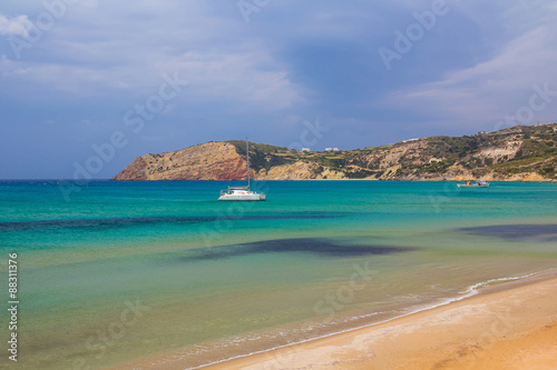 Provatas beach, Milos island, Cyclades, Aegean, Greece photo