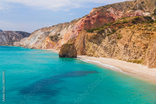 Firiplaka beach  Milos Island  Cyclades  Aegean  Greece