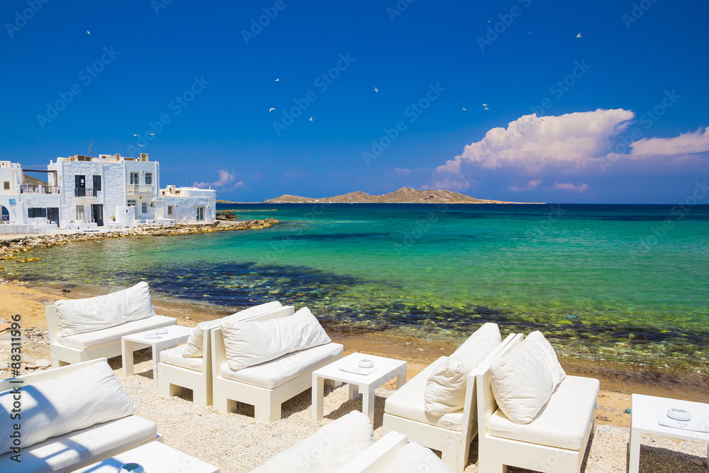 Fototapeta premium Naoussa town, Paros island, Cyclades, Aegean, Greece