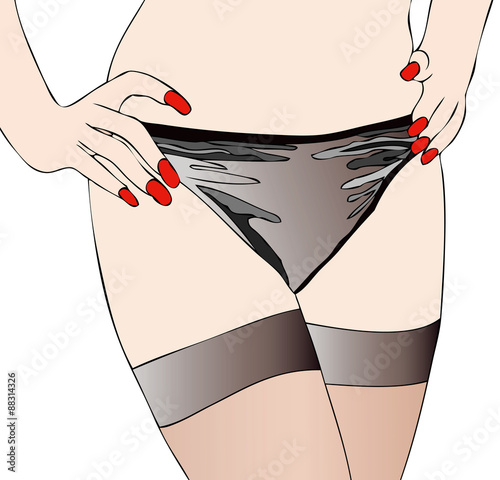 Woman in thigh highs
