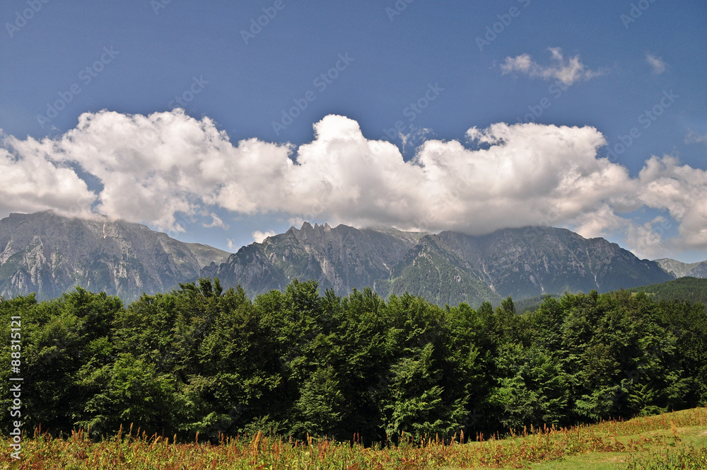 Mountain landcape in Carpathian Mountains, Romania.
