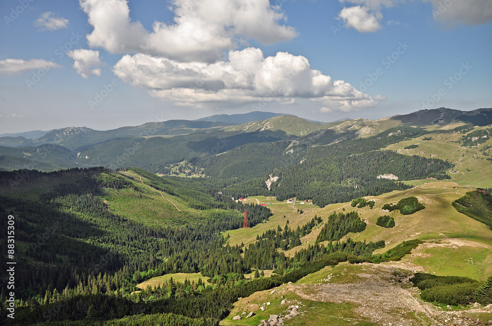 Mountain landcape in Carpathian Mountains, Romania.