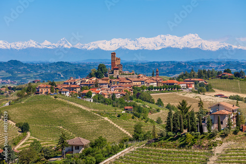 Small town on the hills of Piedmont, Italy. photo