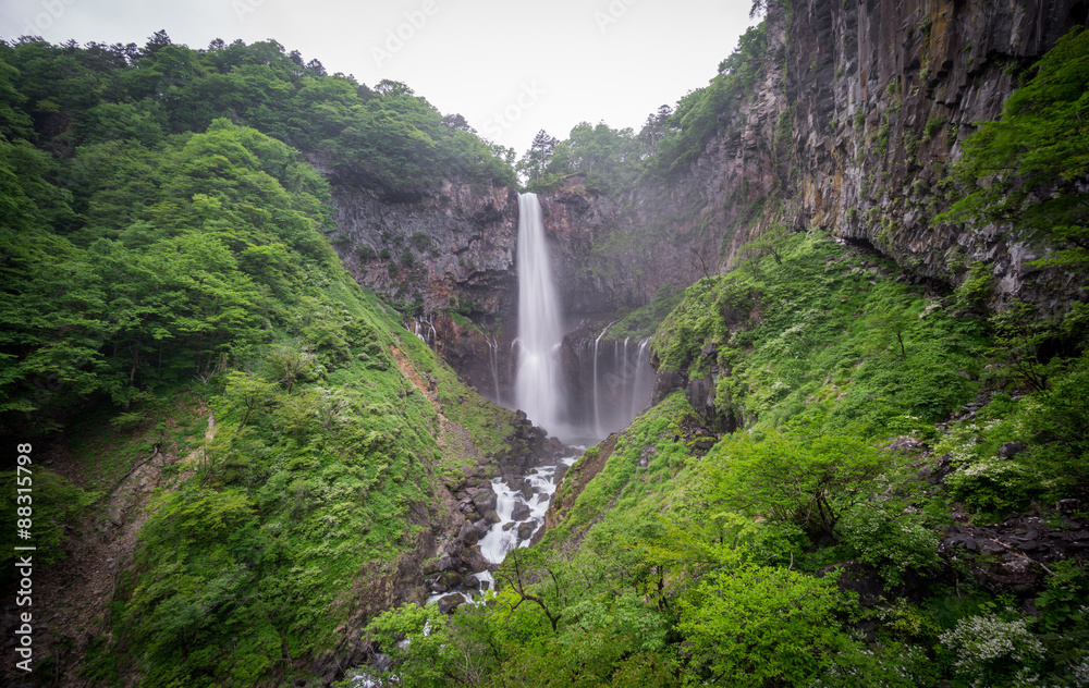 Silk water in bottom of Kegon Falls, Nikko