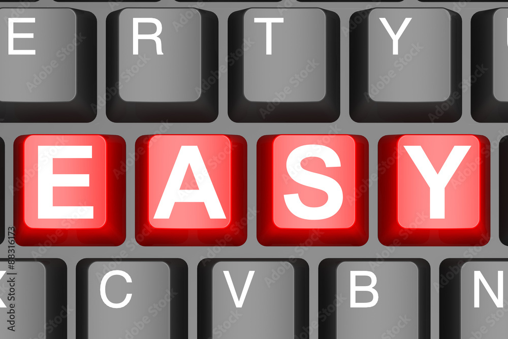 Easy button on modern computer keyboard Easy button on modern computer keyboard