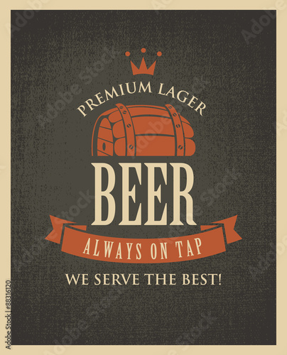 banner with a barrel of beer on the background fabric