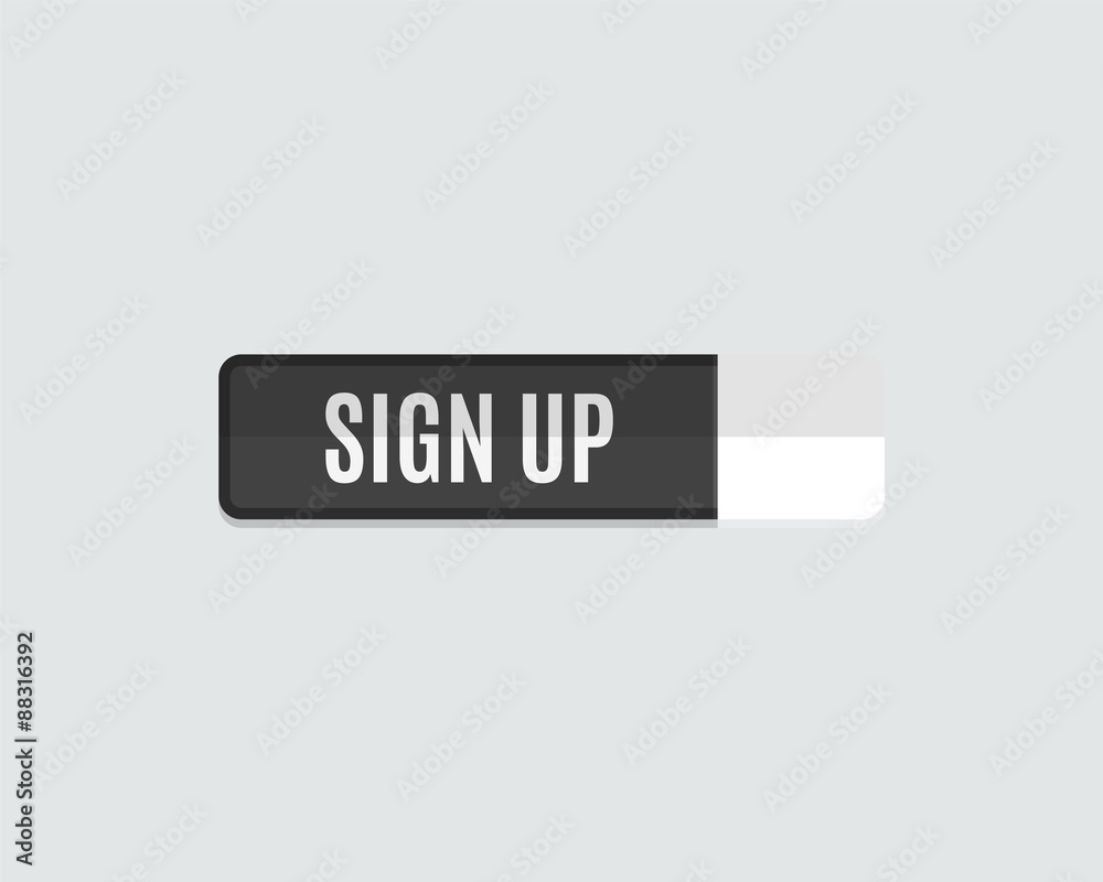Sign up web button, rectangle flat design Sign up web button, rectangle flat design