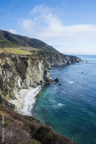 The rocky coast of the Big Sur near Bixby bridge, California, USA #88316535