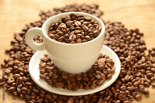Coffee beans in the cup