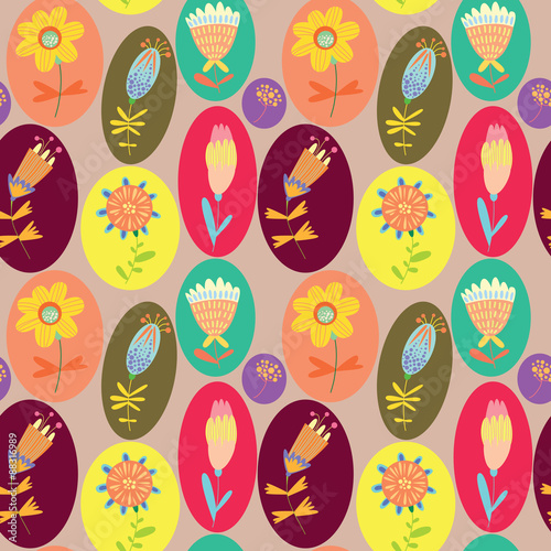  Floral cute seamless pattern.