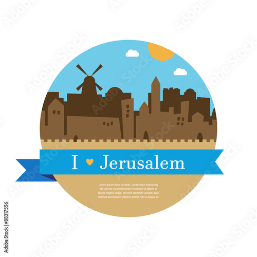skyline of old city of Jerusalem