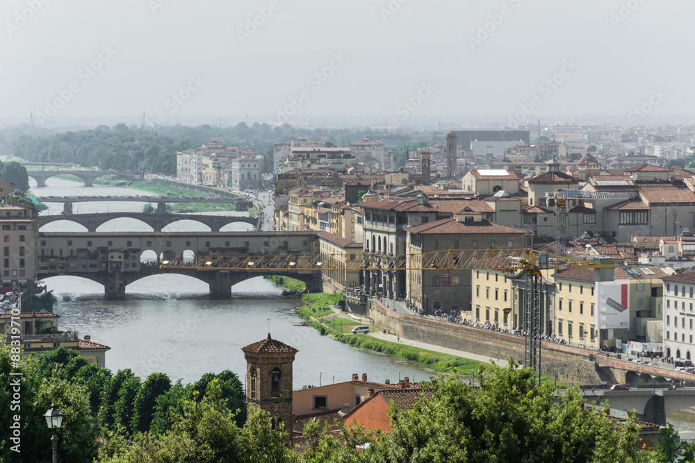 Urban view of Ponte Vecchio - Florence - Italy