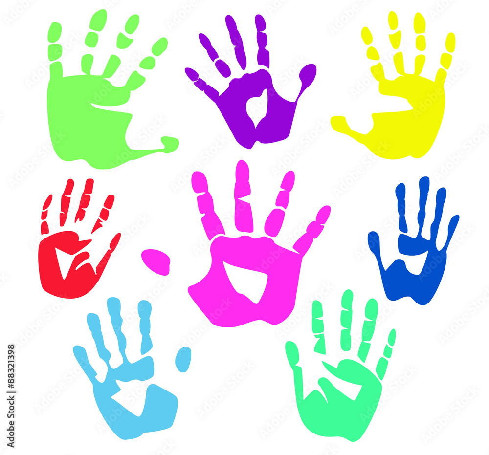 Colour palm hands Colour palm hands