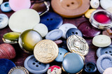 Group of various vintage sewing buttons