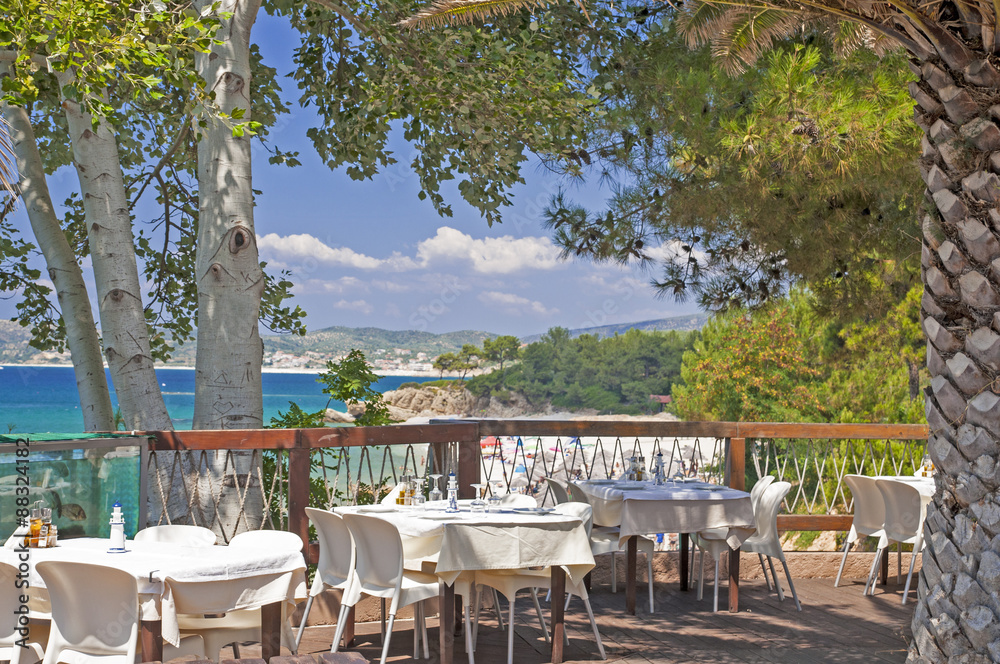 Greek taverna by sea