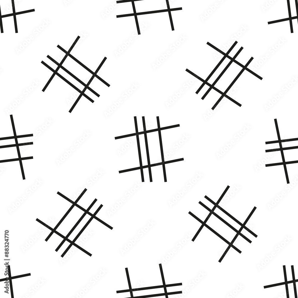 Monochrome geometric seamless pattern with linear ornament