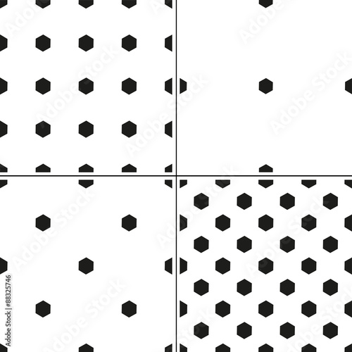 Monochrome geometric seamless pattern with Christmas stars