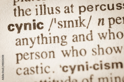 Dictionary definition of word cynic