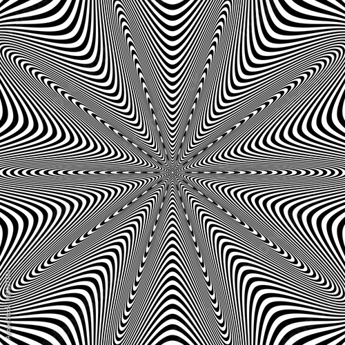 Opt Art Illustration for your design. Optical Illusion. Abstract background. Use for cards, invitation, wallpapers, pattern fills, web pages elements and etc.