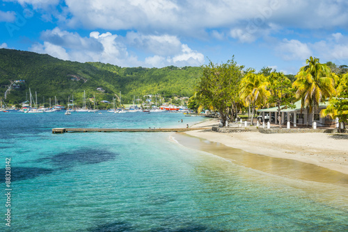 Town beach of Port Elizabeth, Admiralty Bay, Bequia, The Grenadines, St. Vincent and the Grenadines, Windward Islands photo