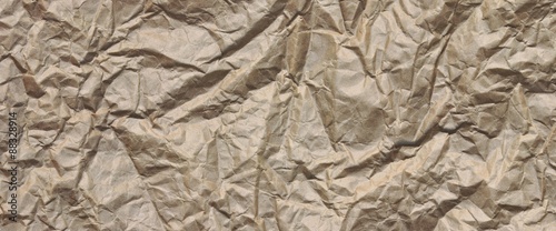 Closeup Of Rough Brown Wrinkled Packaging Paper Texture Backgrou