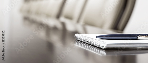 notepad on a table