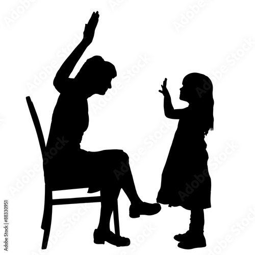 Vector silhouette of family.