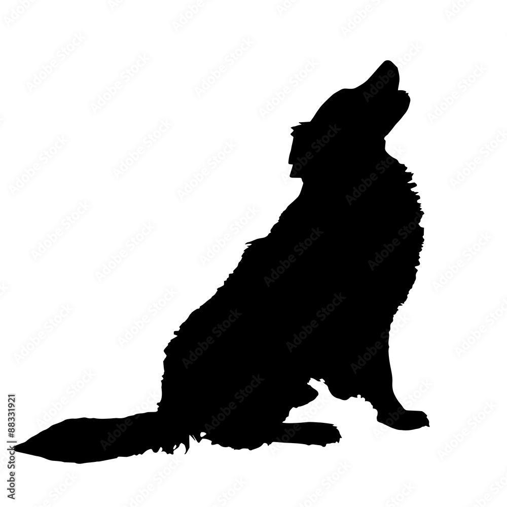 Vector silhouette of a dog. Vector silhouette of a dog.